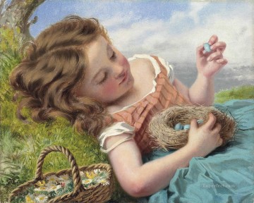 ペットと子供 Painting - ツグミの巣 ソフィー・ゲンゲンブレ・アンダーソンのペットの女の子